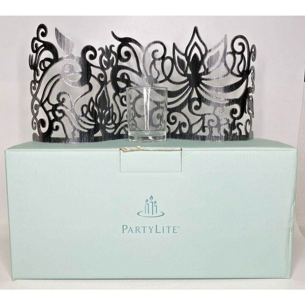 PartyLite Lotus Scroll Centerpiece‎ Pair NIB P1D/P90241A